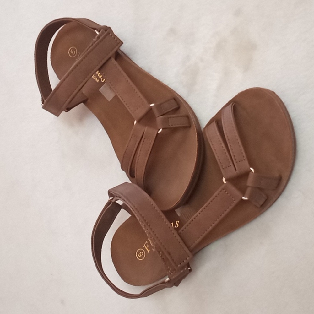 tan color fashion sandals